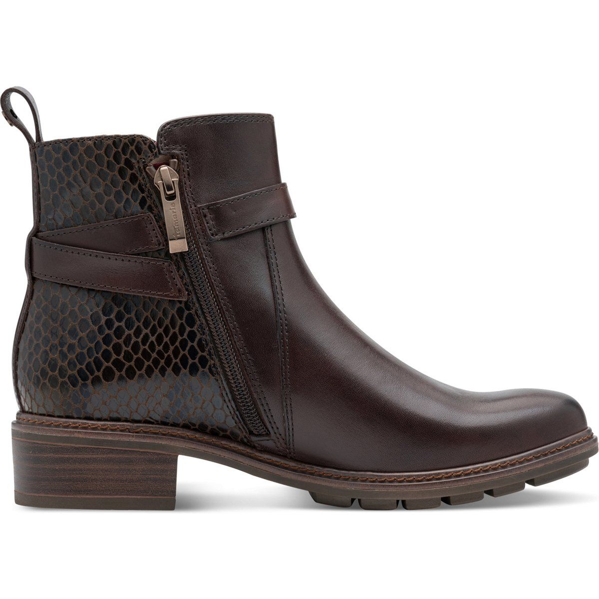 Leder-Stiefeletten mit Schnallendetail