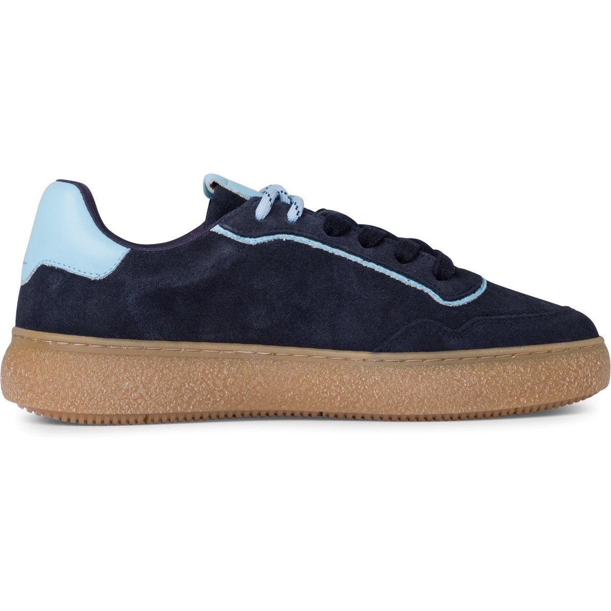 Wildleder-Plateau-Sneaker mit Retro-Streifen