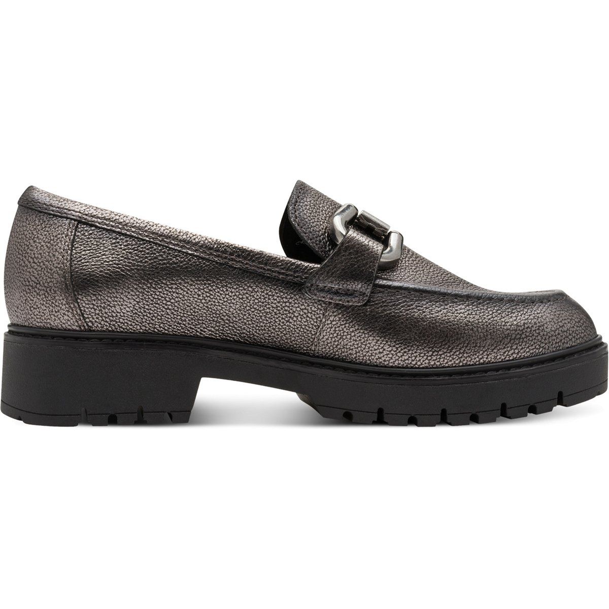 Metallic Schnalle Detail Plateau Loafer