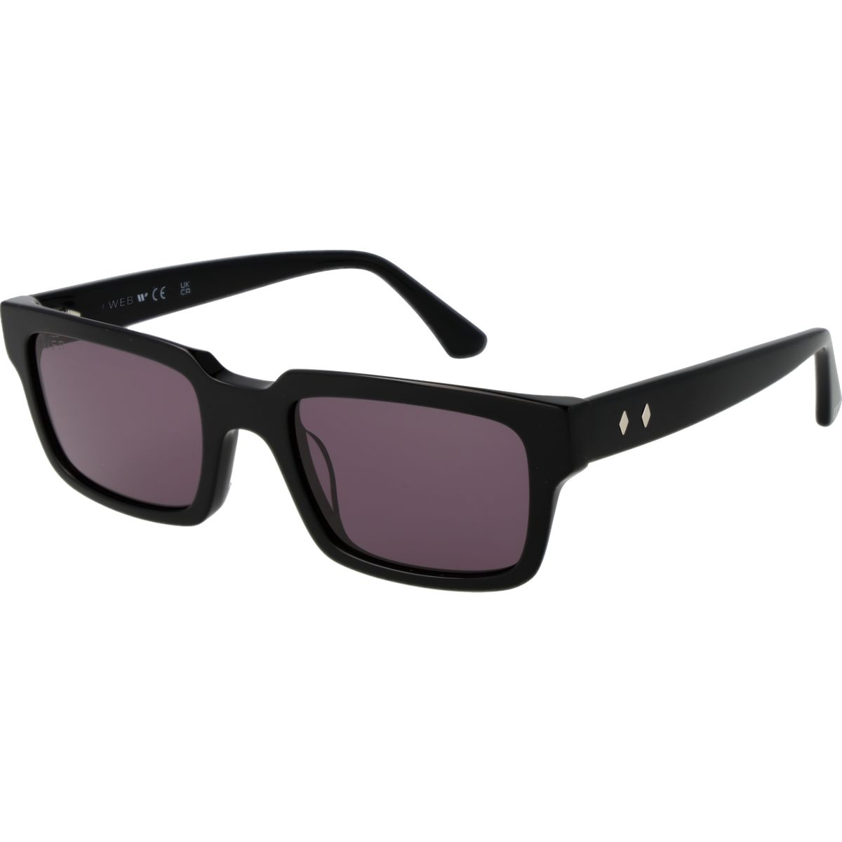 Schwarze rechteckige Sonnenbrille mit Vollrand