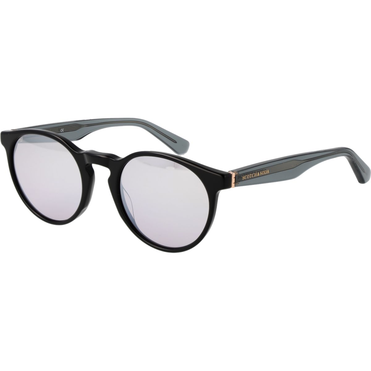 Runde Sonnenbrille Azetatrahmen verspiegelte Gläser