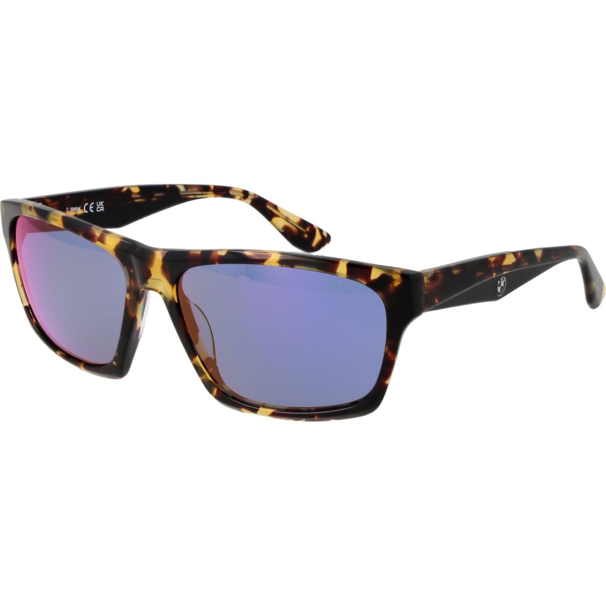 Rechteckige Sonnenbrille mit Schildpattmuster