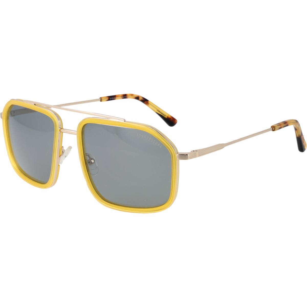 Quadratische gelbe Aviator Sonnenbrille