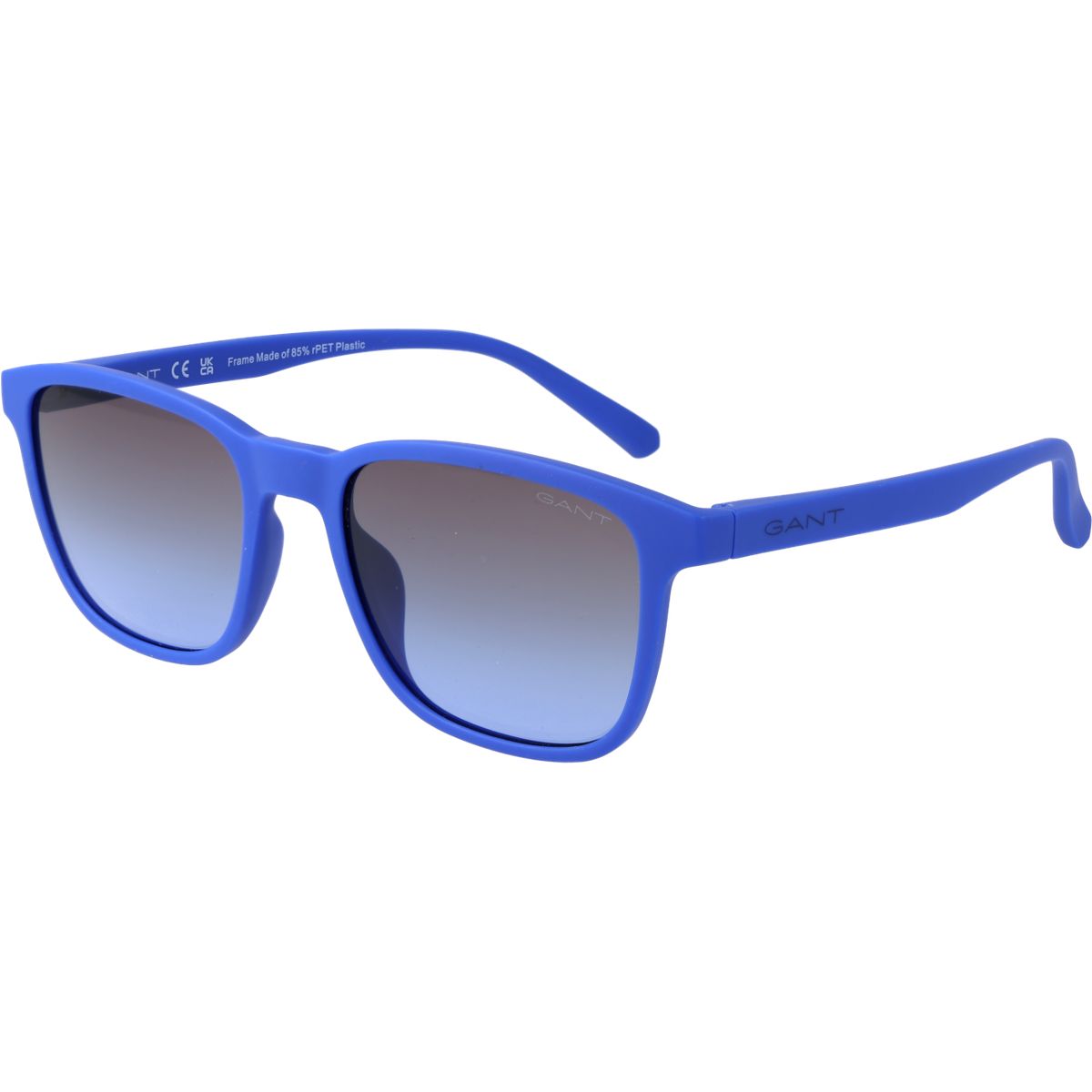 Blaue Sonnenbrille mit quadratischem Rahmen