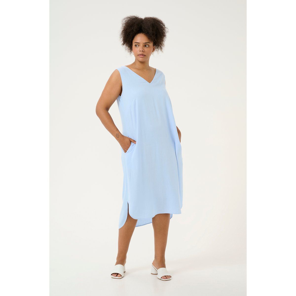 Ärmelloses A-Linien-Midikleid