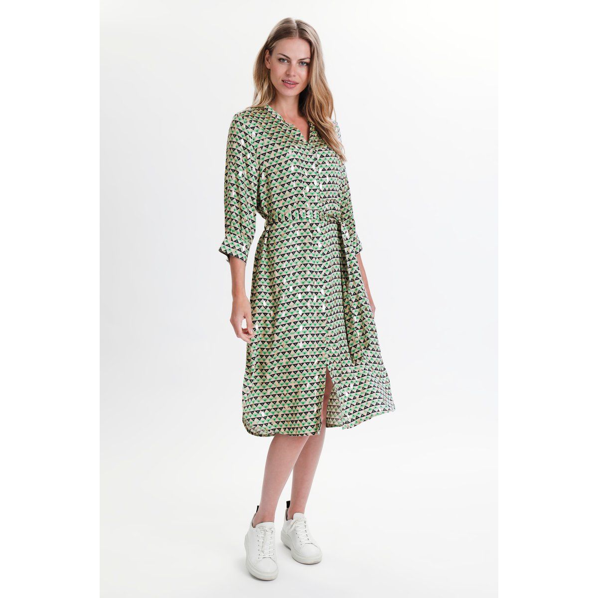 Hemdkleid in Midi-Länge mit lockerer Passform