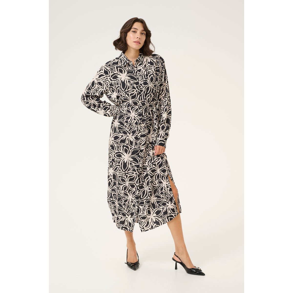 Kleid Loose fit black offwhite