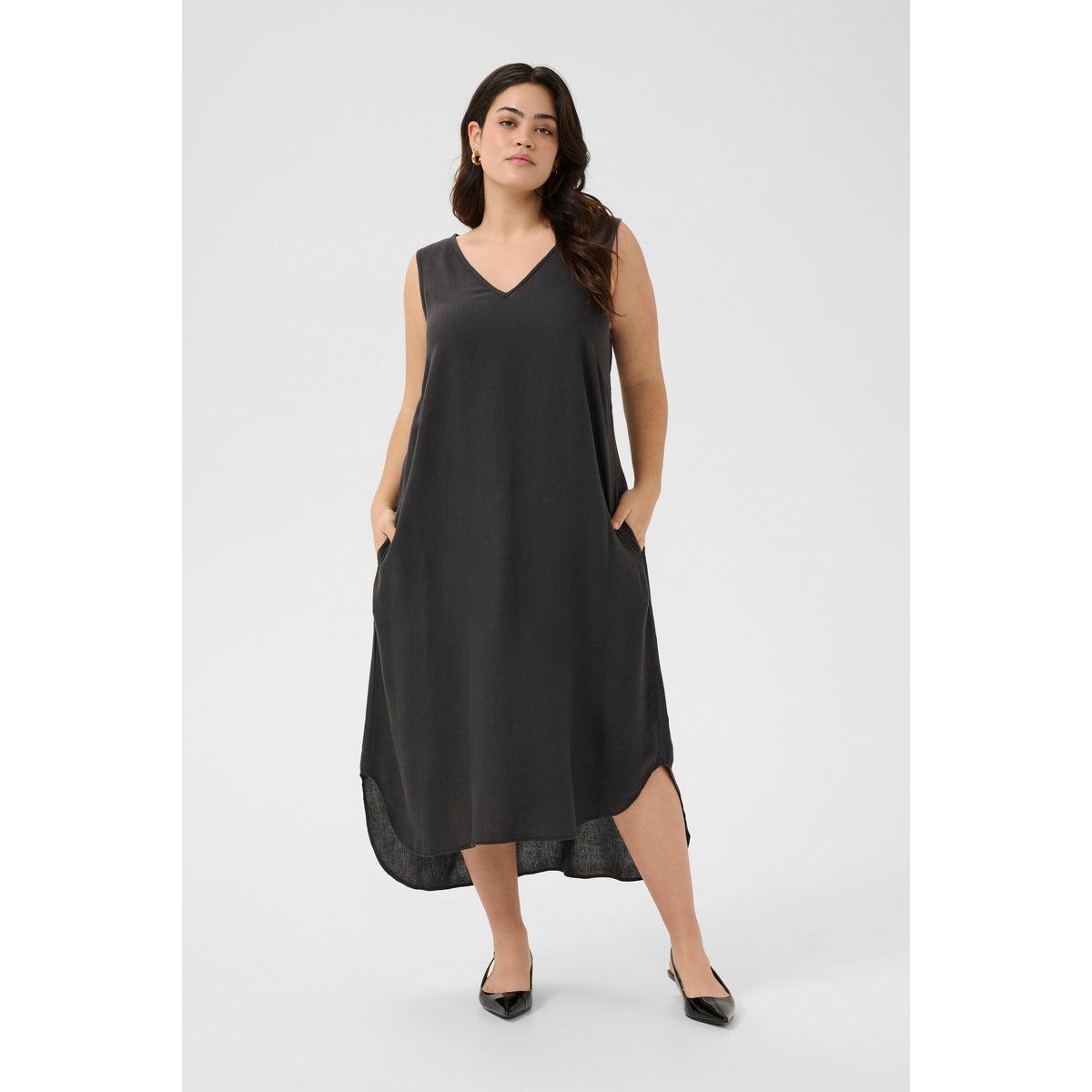 Ärmelloses A-Linien-Midikleid