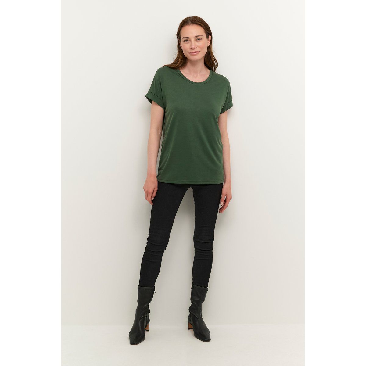 Lockeres Dunkelgrünes T-Shirt