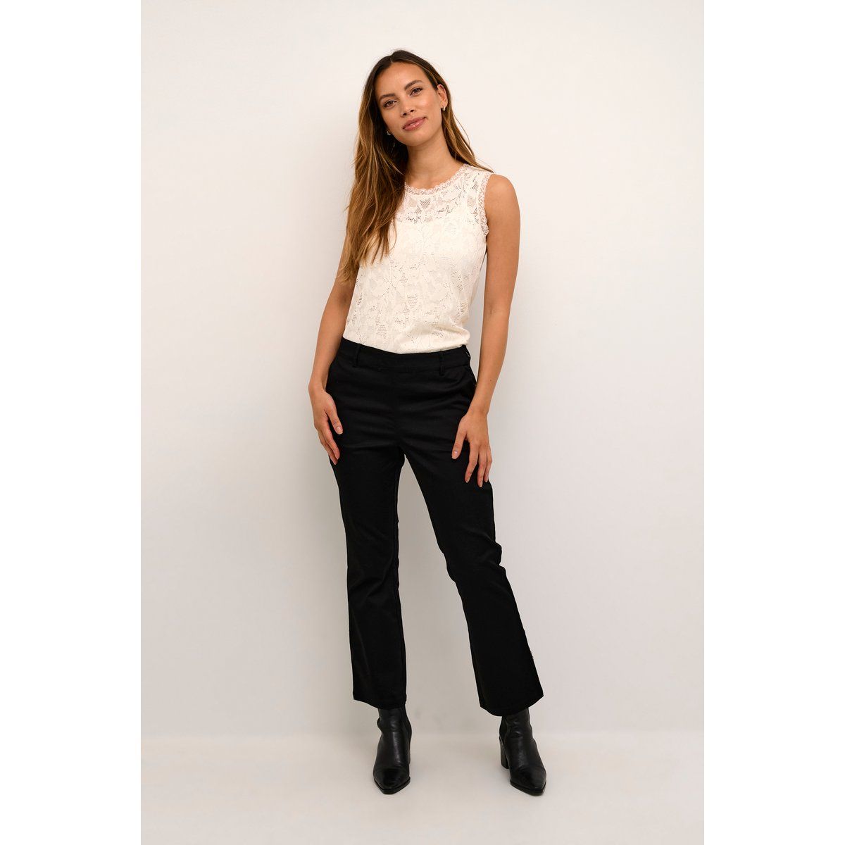 Ärmelloses Spitzentop Relaxed Fit