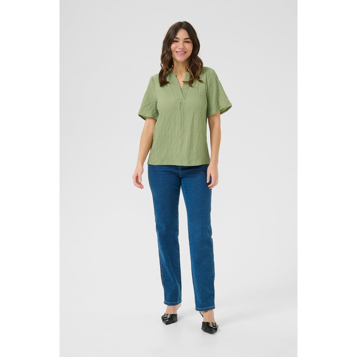 Kurzarm Bluse mit Textur