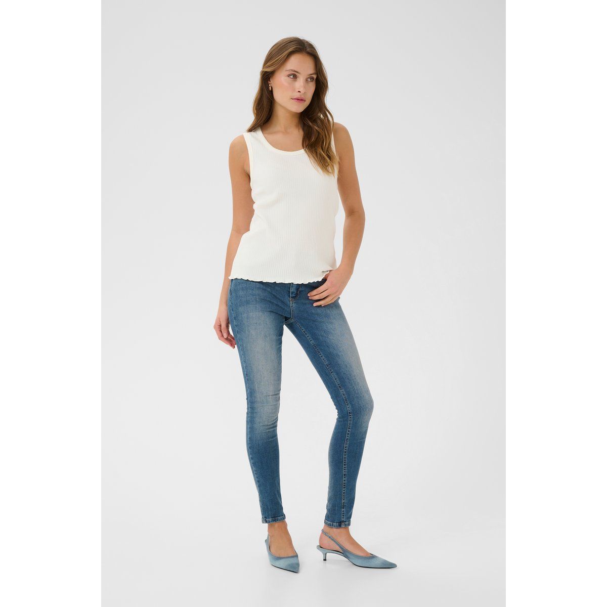 Ärmelloses Rippstrick-Tanktop