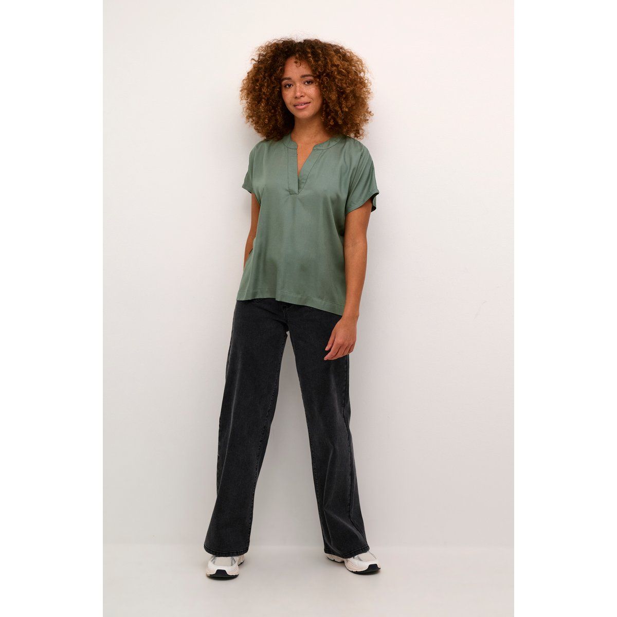 Kurzarm-Bluse Regular fit Balsam Green