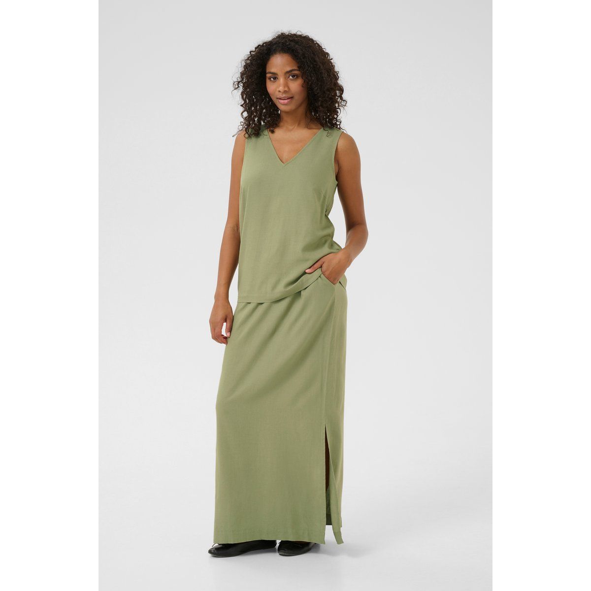 Ärmellose Bluse Regular fit Oil Green