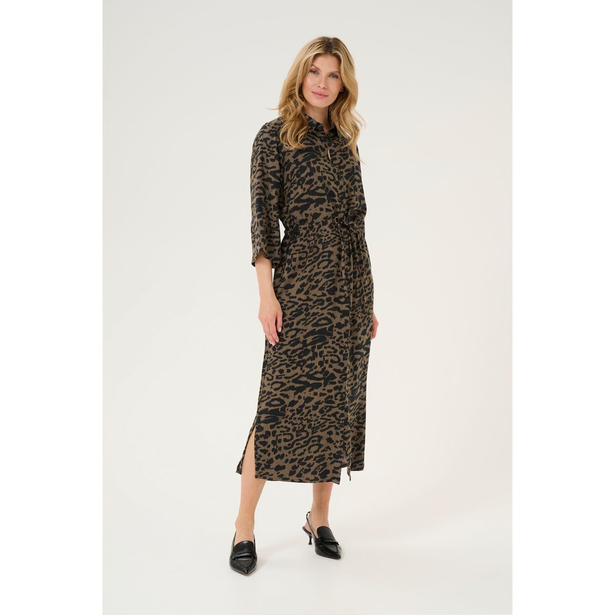 Lässiges Midikleid mit Leopardenmuster