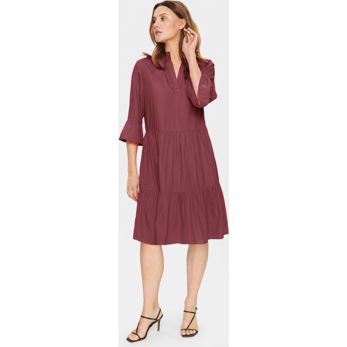 Kleid Lockere Passform Burgundy burgundy