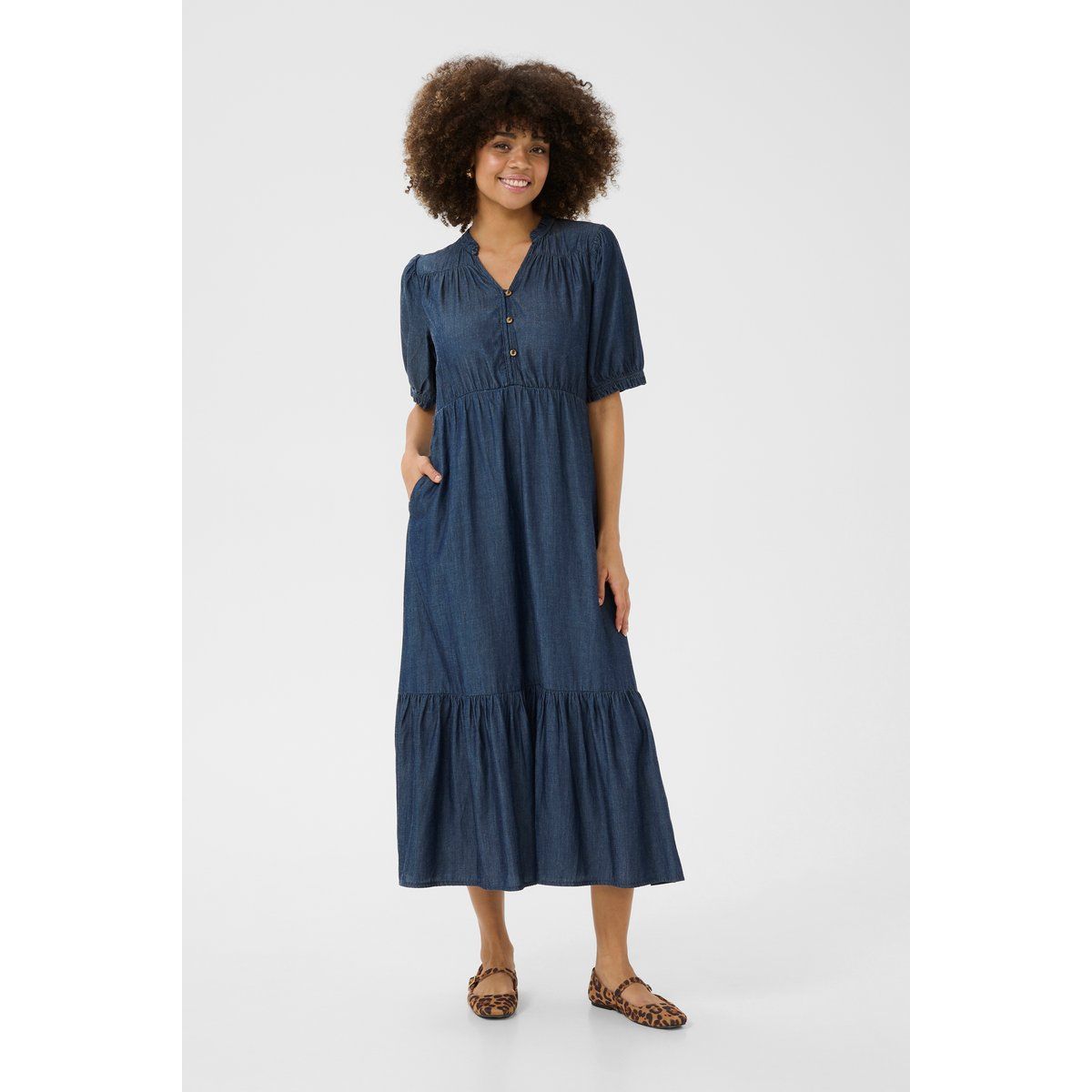 Denim Midikleid mit lockerer Passform