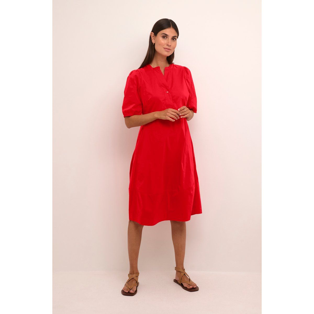 Lässiges Midikleid in Rot