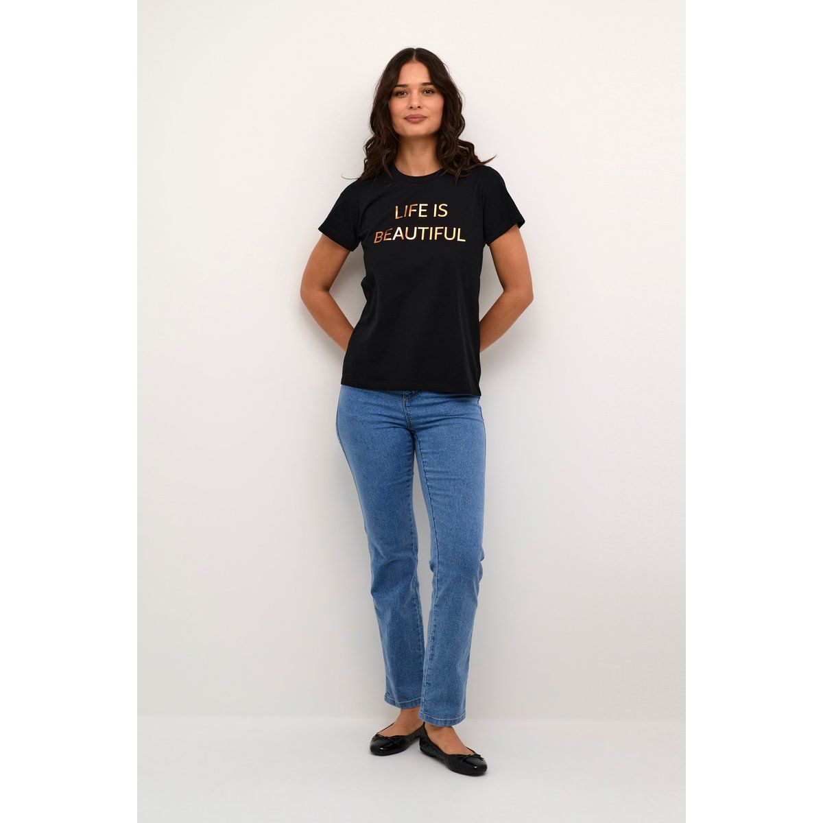 T-shirt Regular fit Black - Copper Text Print black