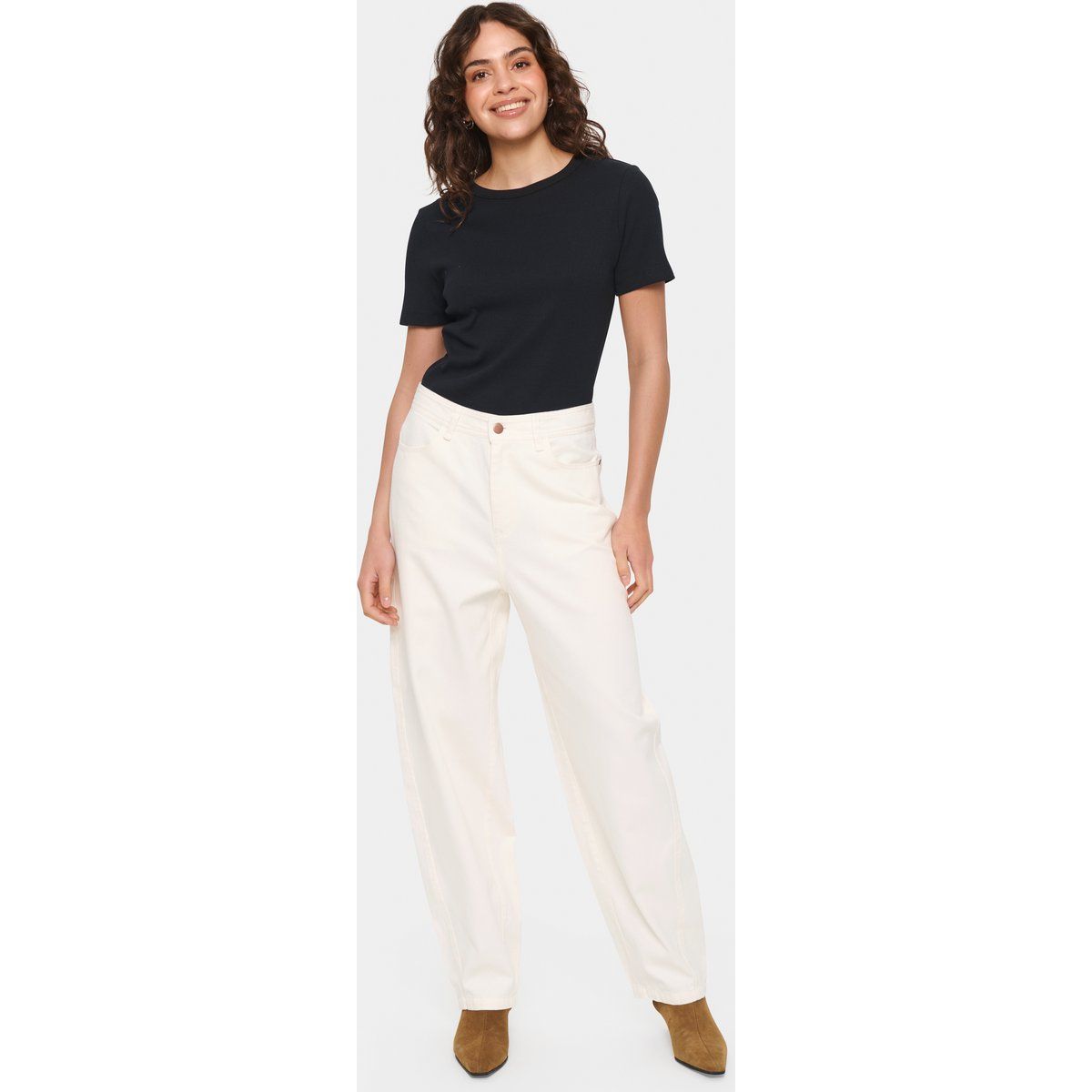 T-shirt Gerade Passform Blac