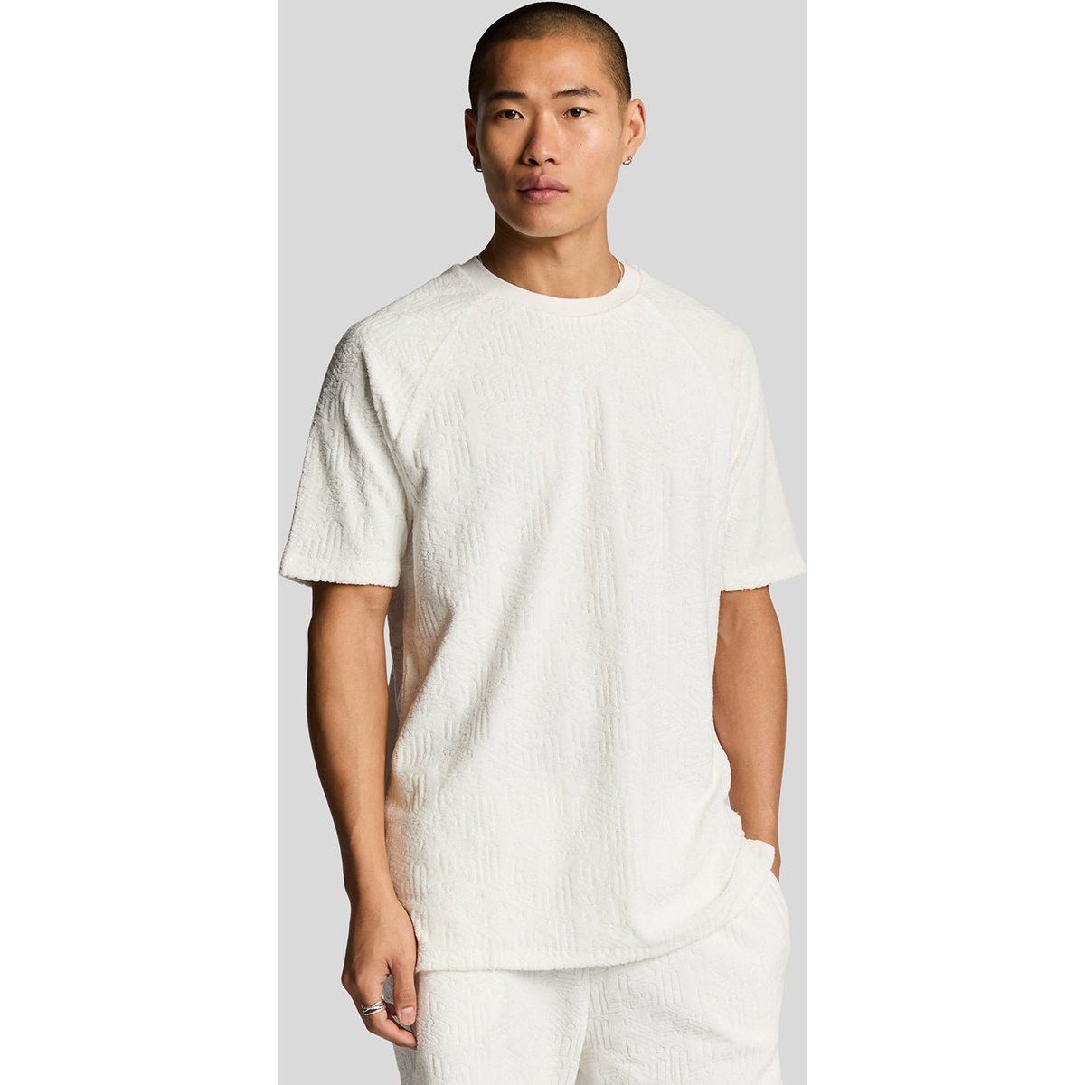 Relaxed-Fit T-Shirt mit Frottee-Textur