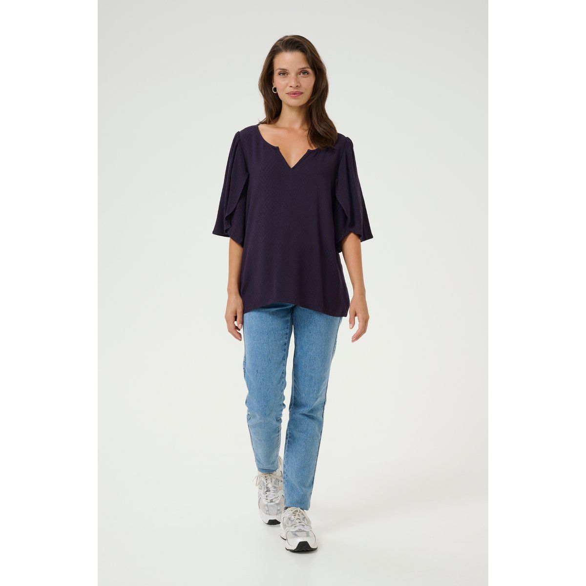 Kurzarm-Bluse Loose fit Dawn Purple
