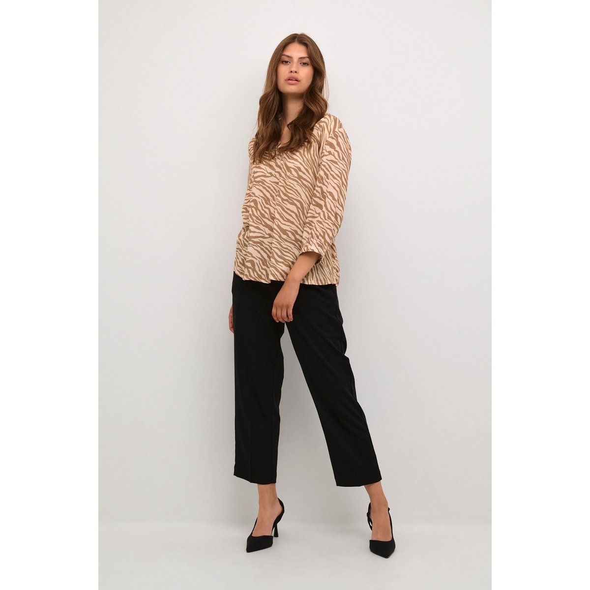 Bluse mit Animal-Print, normale Passform