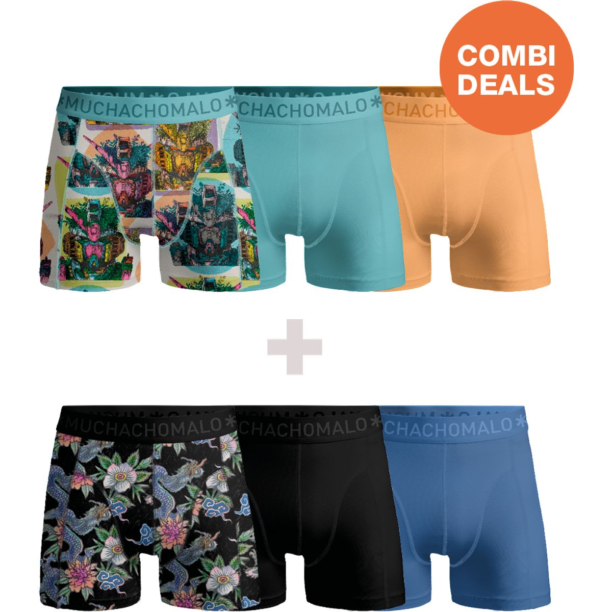 Herren Baumwoll Boxer Briefs Set mit Druck