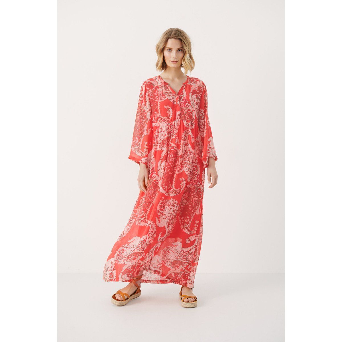 Maxikleid mit Paisley-Print in lockerer Passform
