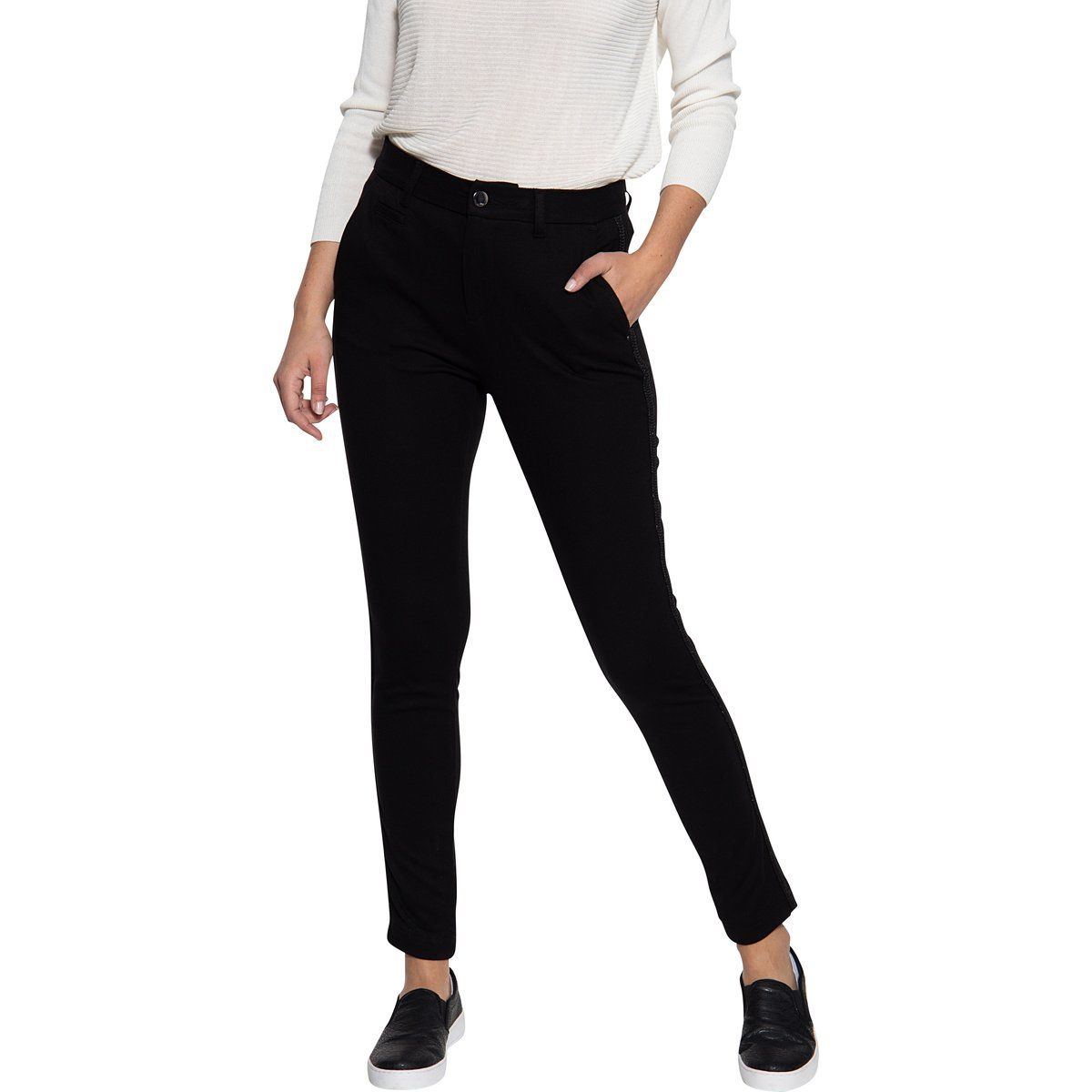 Damen Slim Fit Stretch Stoffhose