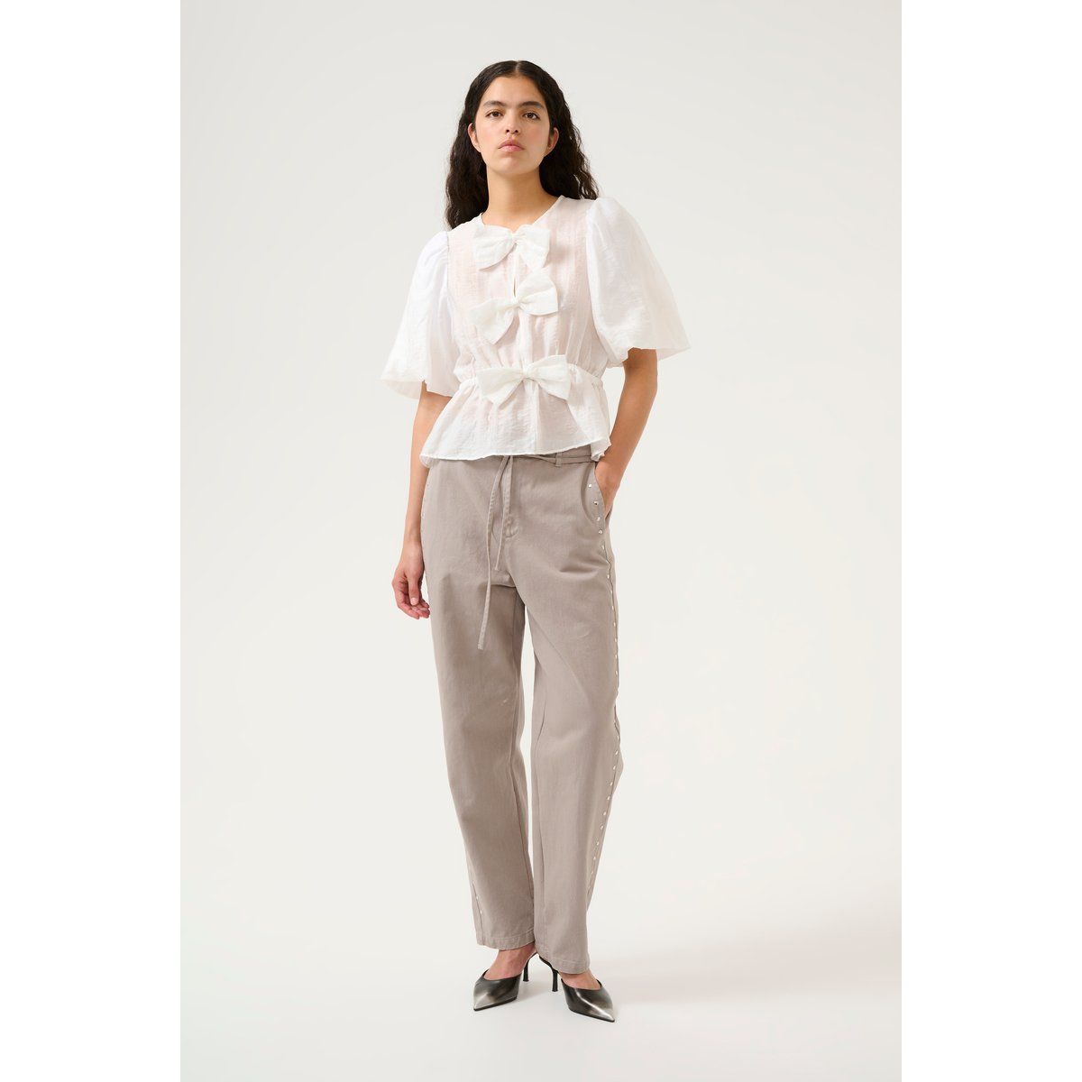 Lockere graue Utility Jeans