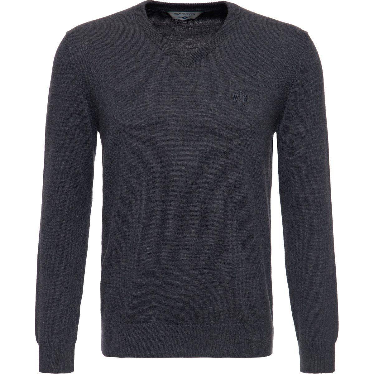 Klassischer V-Ausschnitt Baumwollstrickpullover