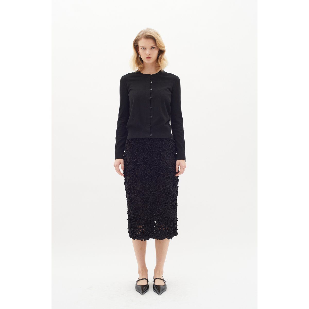 Klassische Feinstrickjacke mit gerader Passform