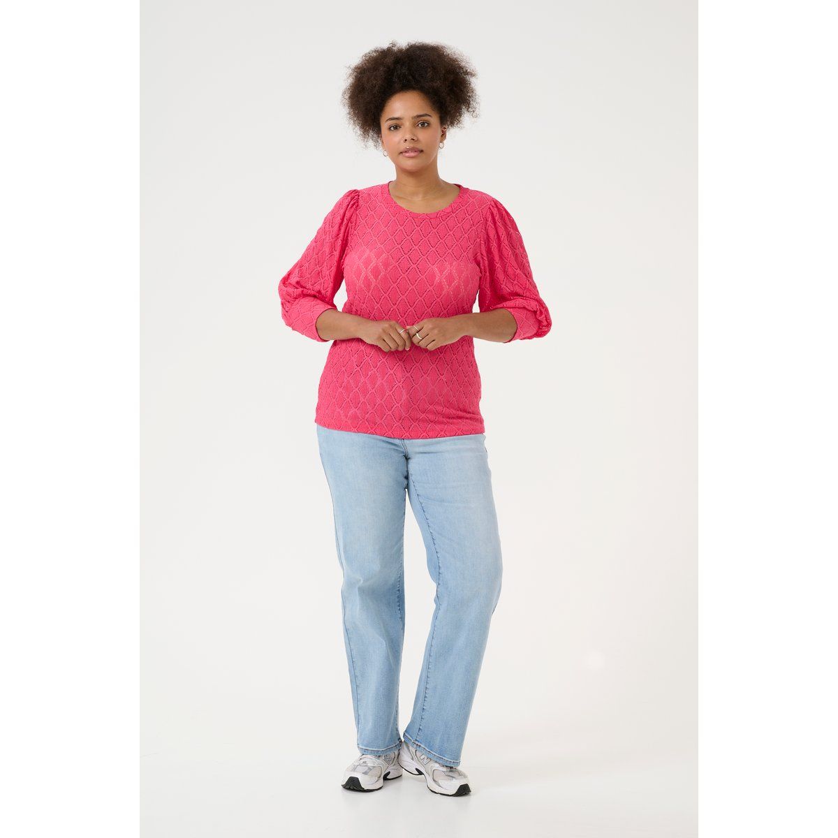 Langarm-Bluse Regular fit Raspberry pink