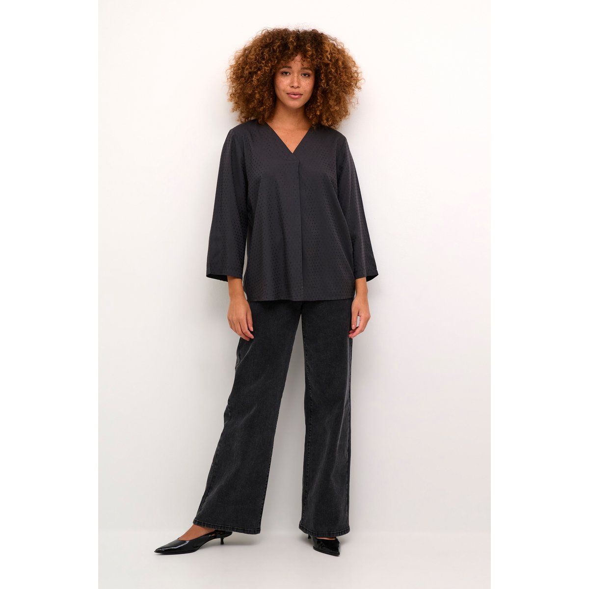 Langarm-Bluse Regular fit Black Oyster