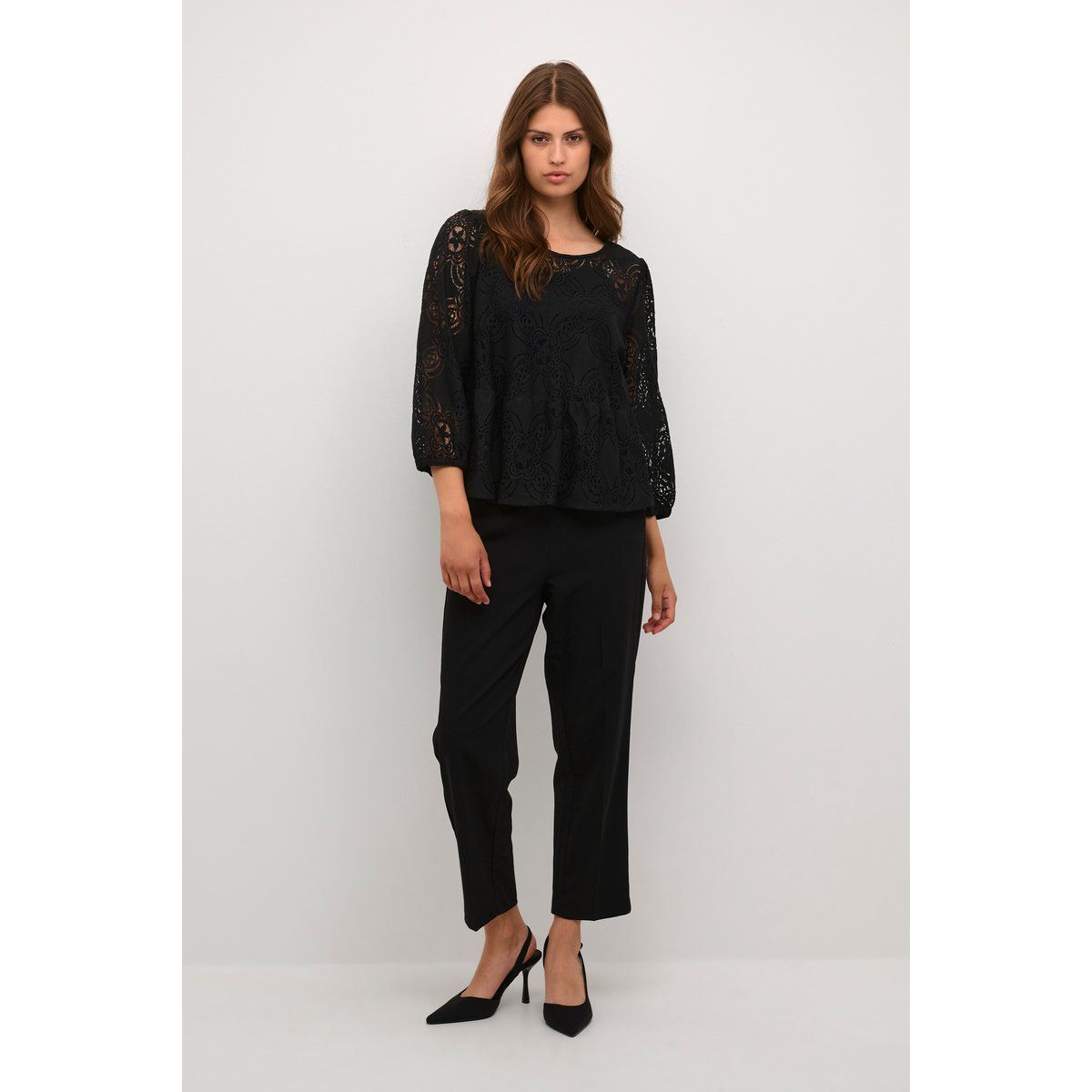 Langarm-Bluse Regular fit Black
