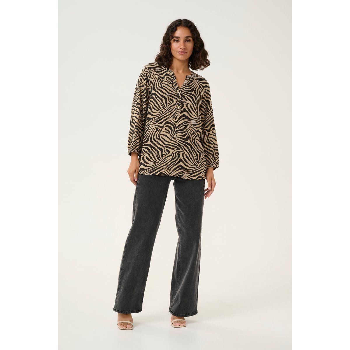 Langarmbluse mit Animal Print