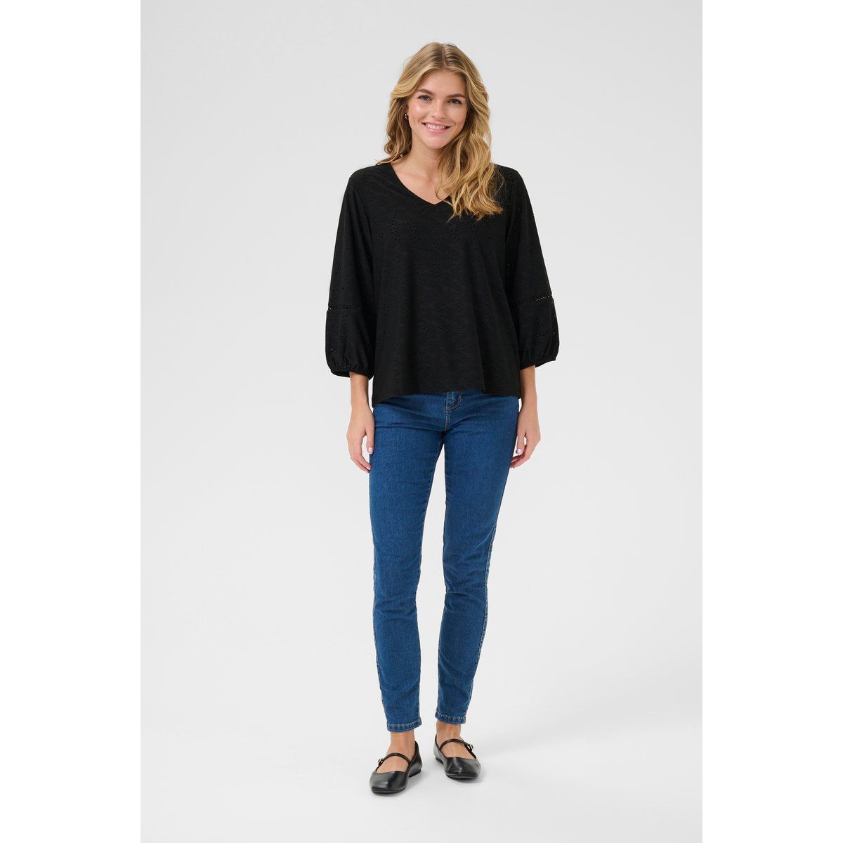 Langarm-Bluse Regular fit Black Deep CC. black