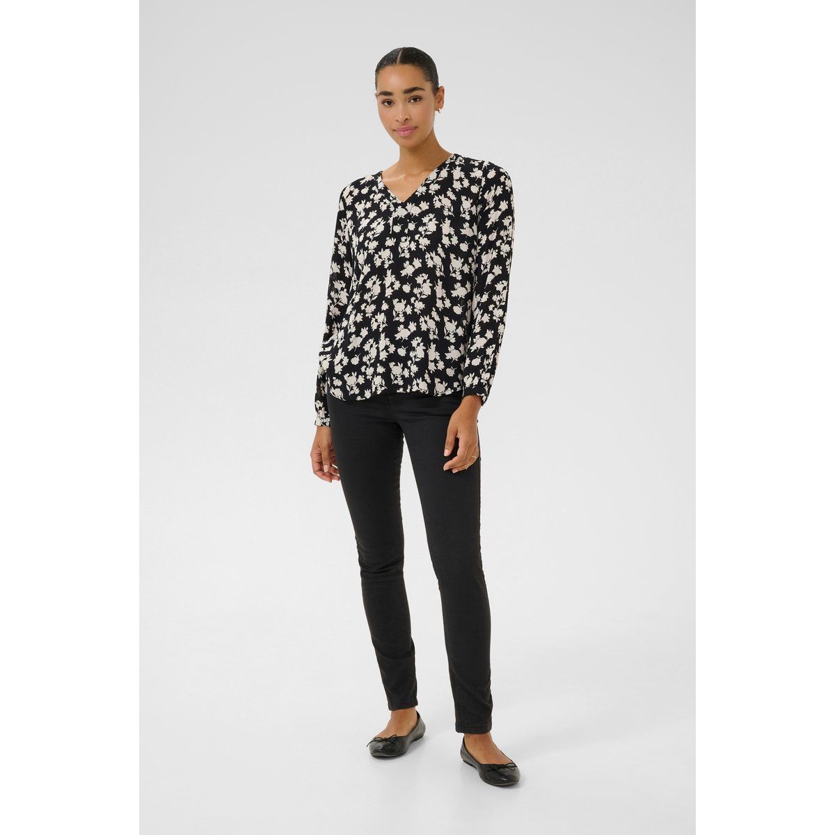 Langärmlige Bluse mit Blumenmuster