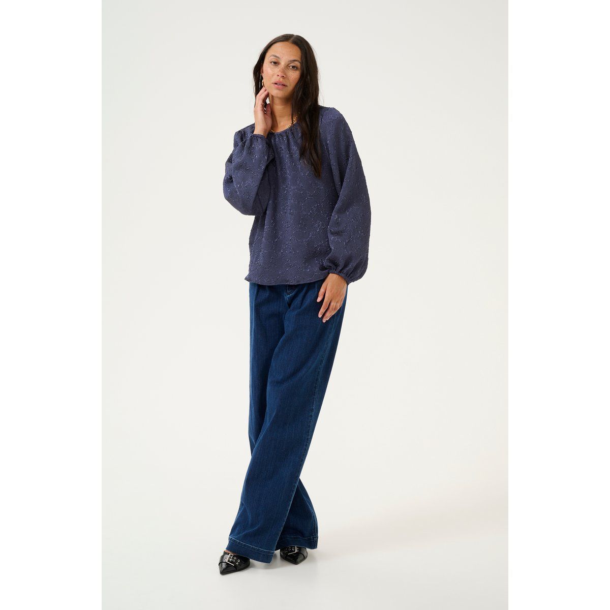Langarm-Bluse Regular fit Midnight Marine