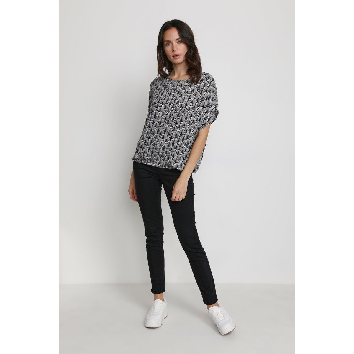 Bluse mit geometrischem Druck und lockerer Passform