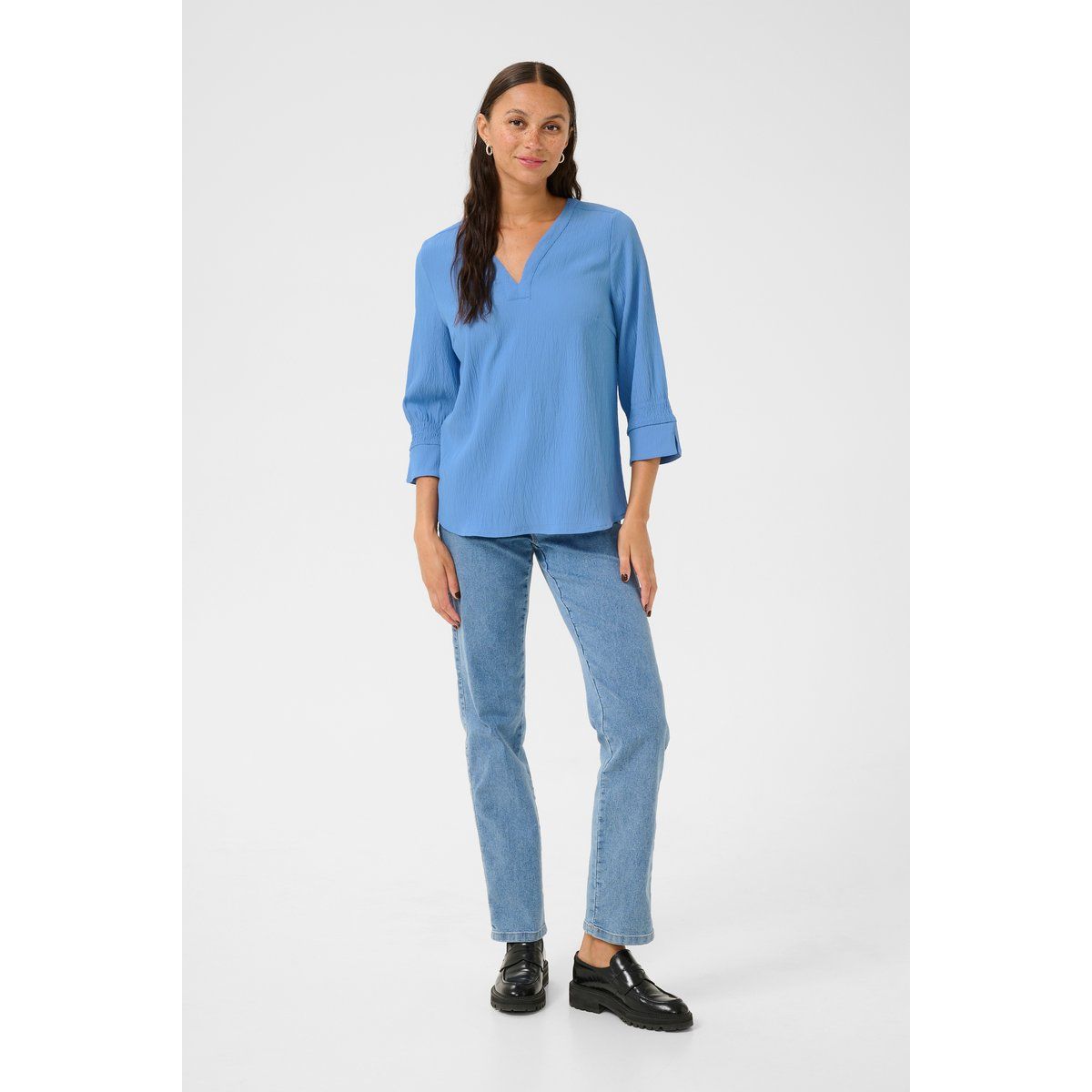 Langarm-Bluse Regular fit Ebb and Flow blue