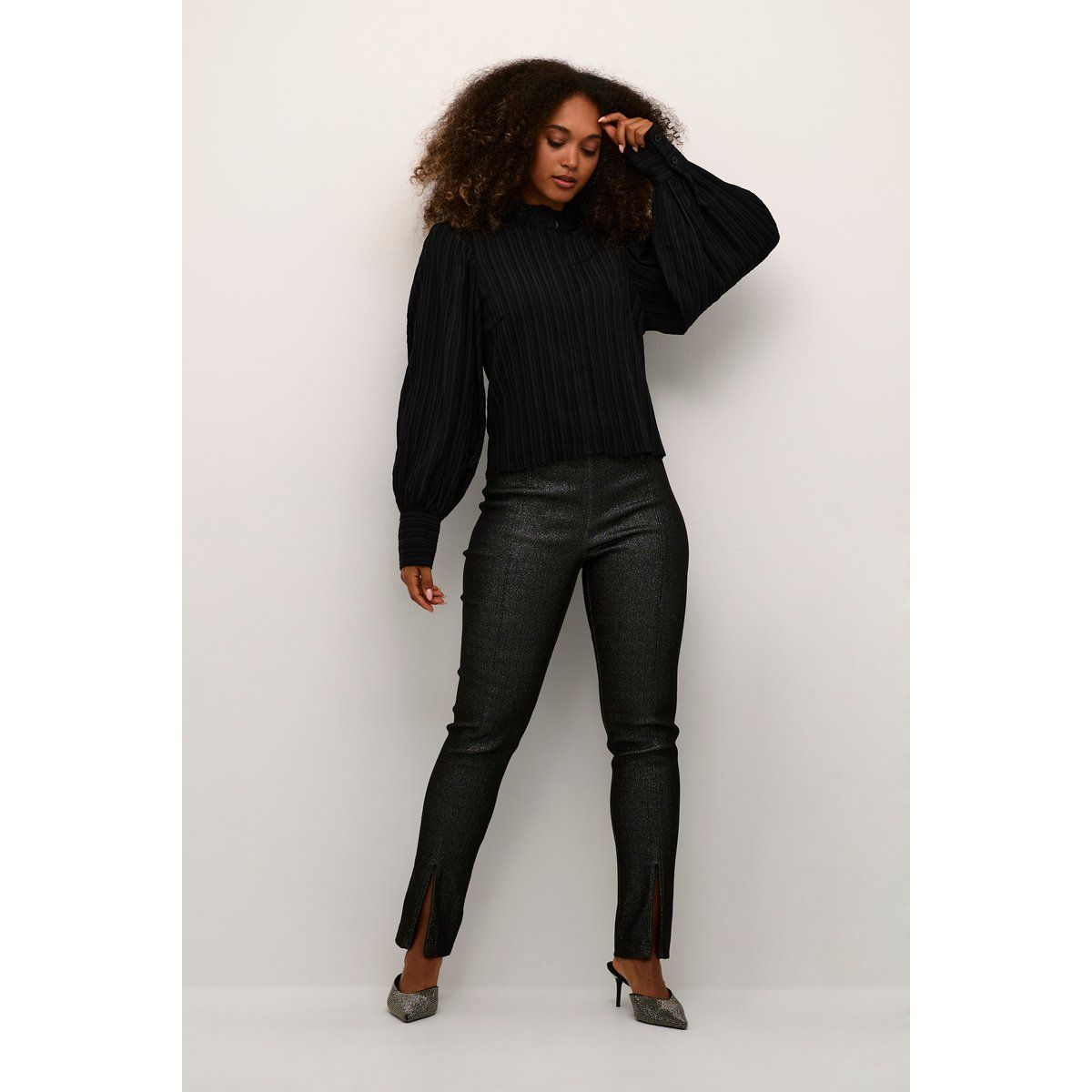Langarm-Bluse Feminine Meteorite black