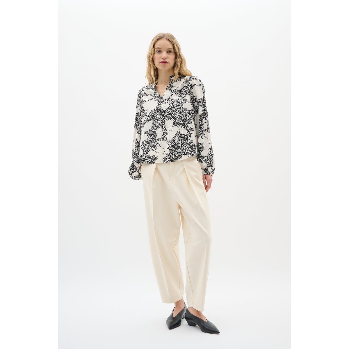 Bluse mit Blumendruck in Relaxed Fit