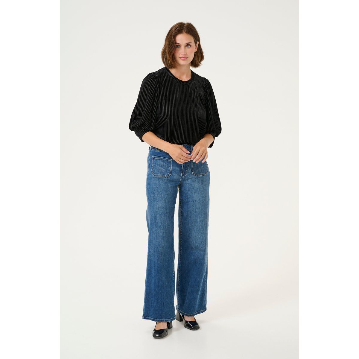 Langarm-Bluse Loose fit Black Deep CC. black