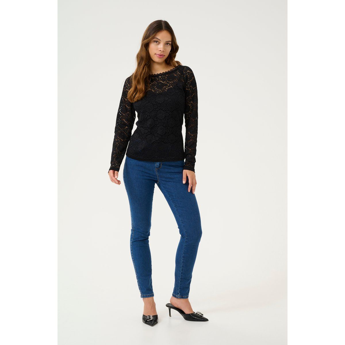 Langarm-Bluse Regular fit Black