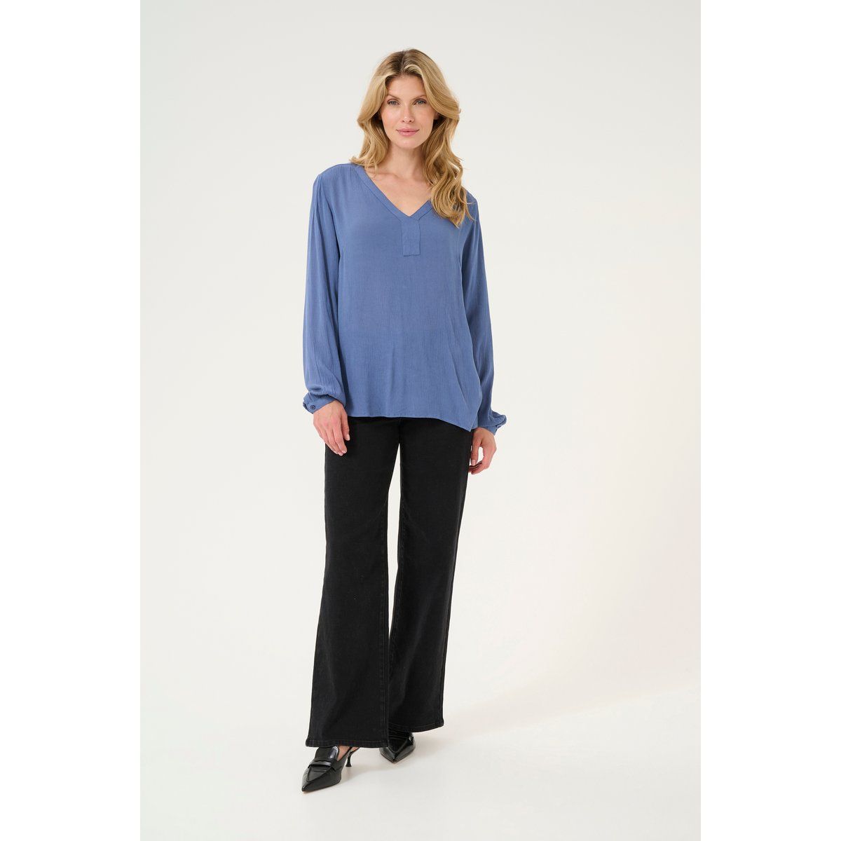 Langarm-Bluse Regular fit Blue Indigo