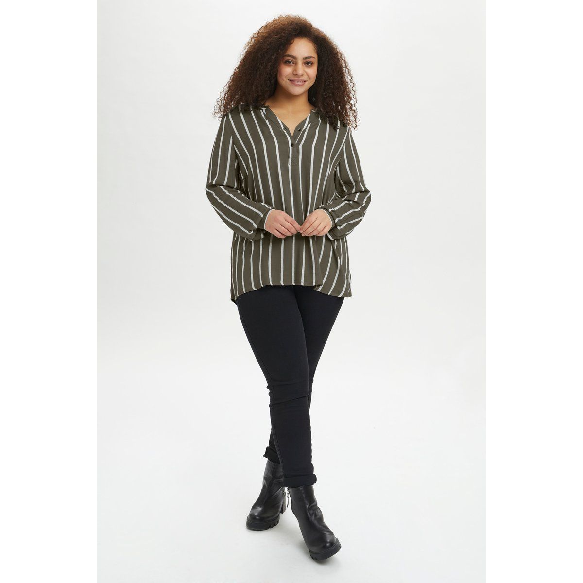 Gestreifte Langarm Bluse Top