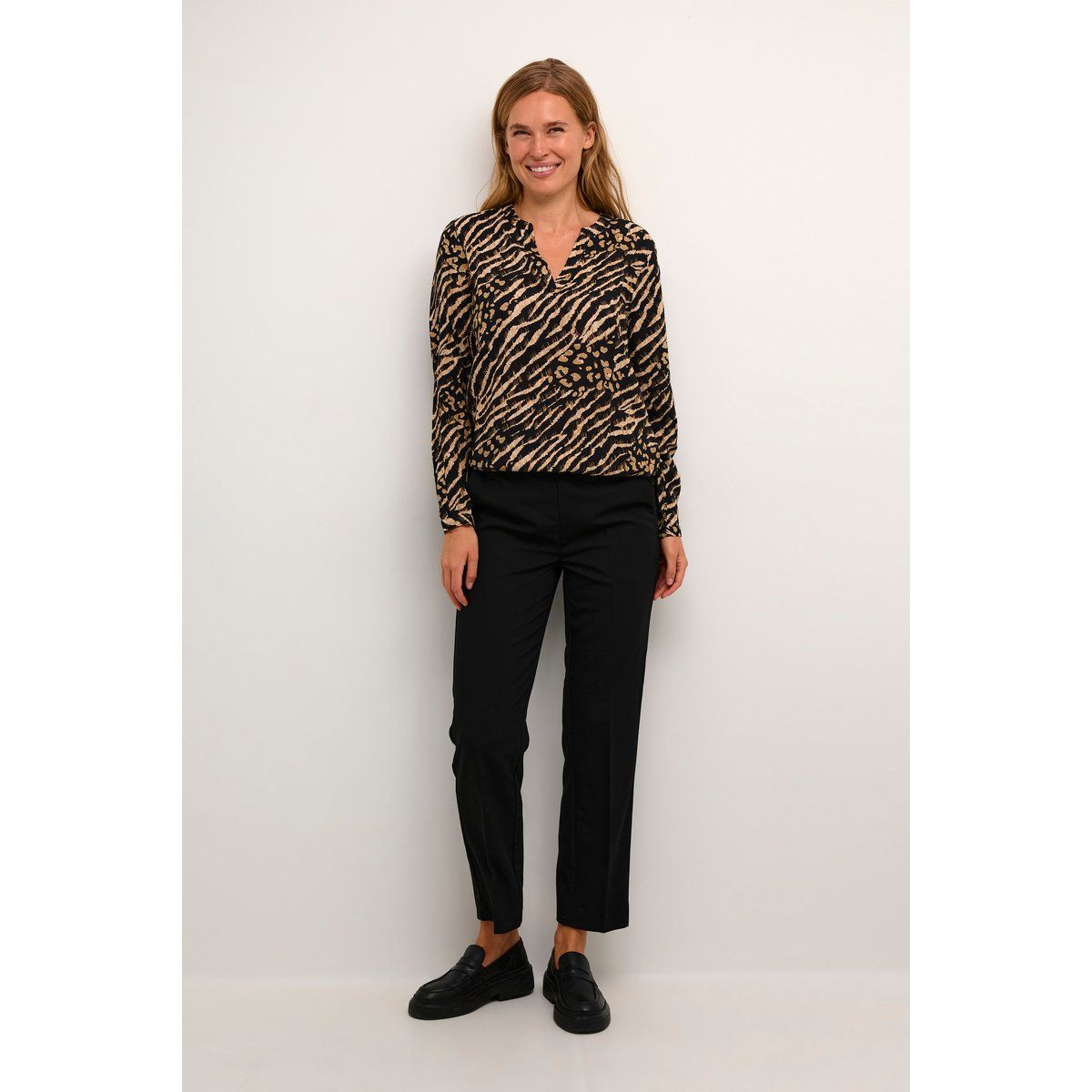 Langarmbluse mit Animalprint