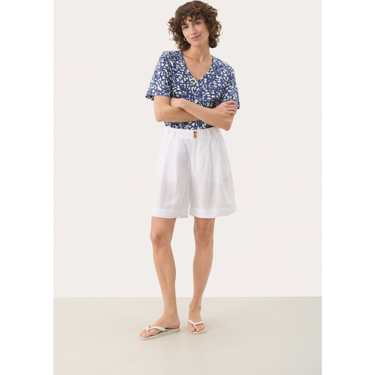Leinenmischung Shorts mit Relaxed Fit